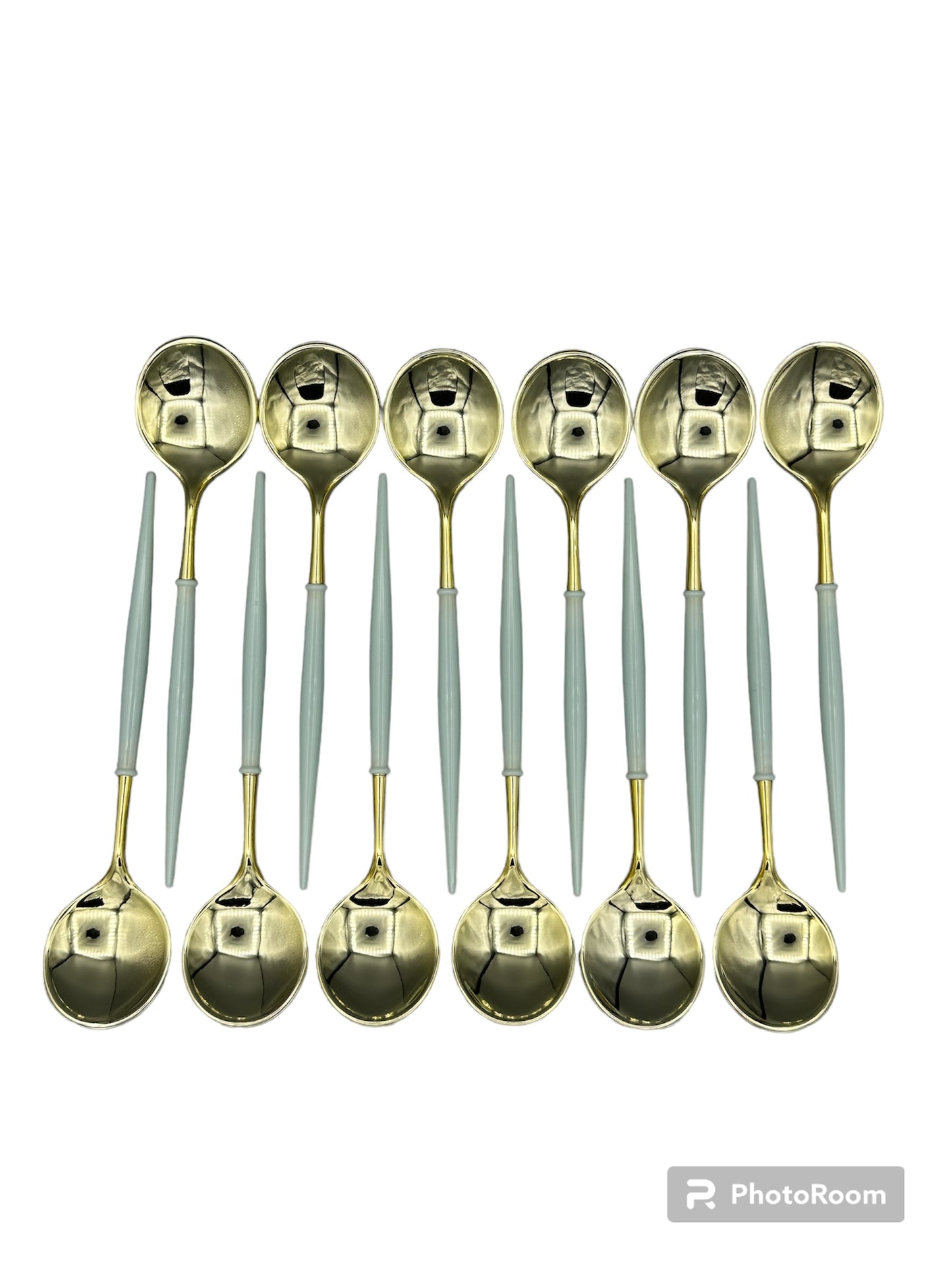 Cuillères doré/couleur 12pcs