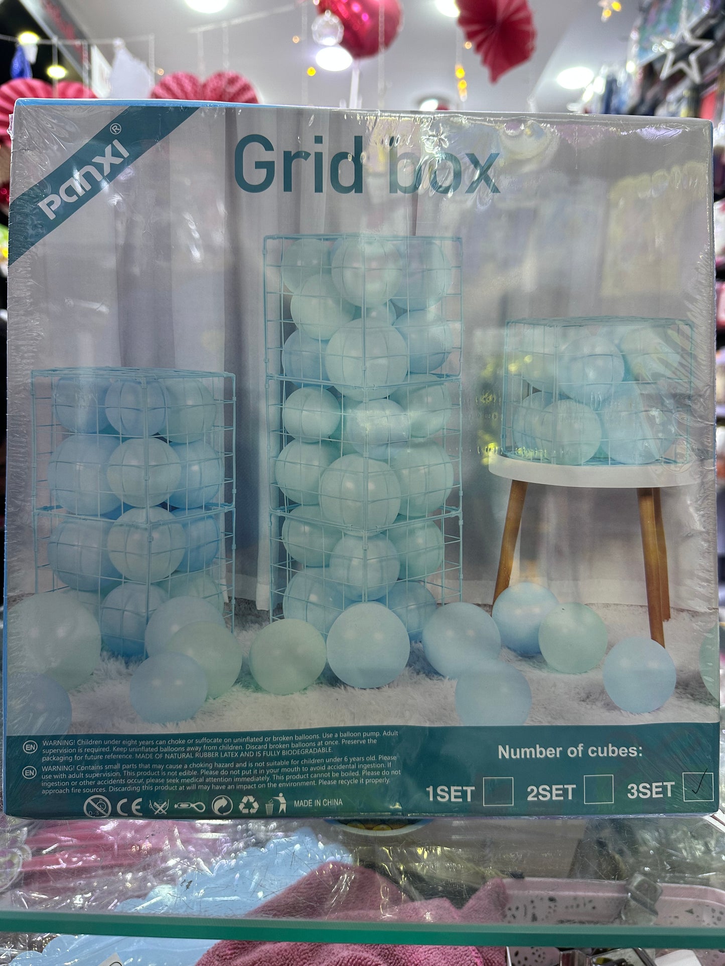 Box à ballons en plastique 3pcs