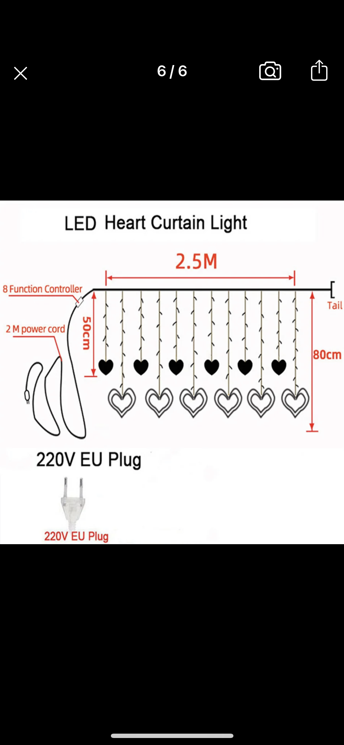 Rideaux lumineux coeur