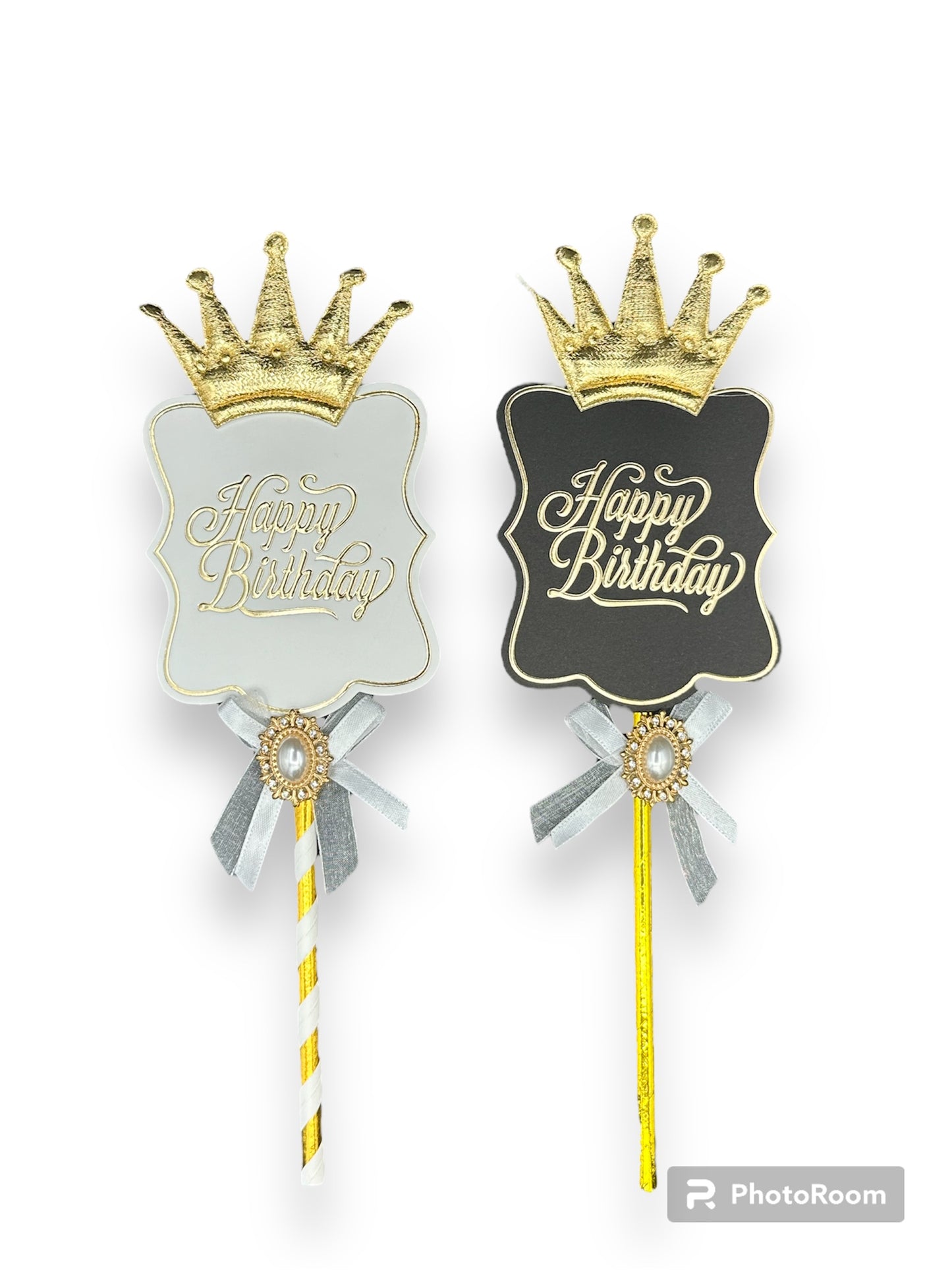 Topper Happy Birthday Avec Couronne