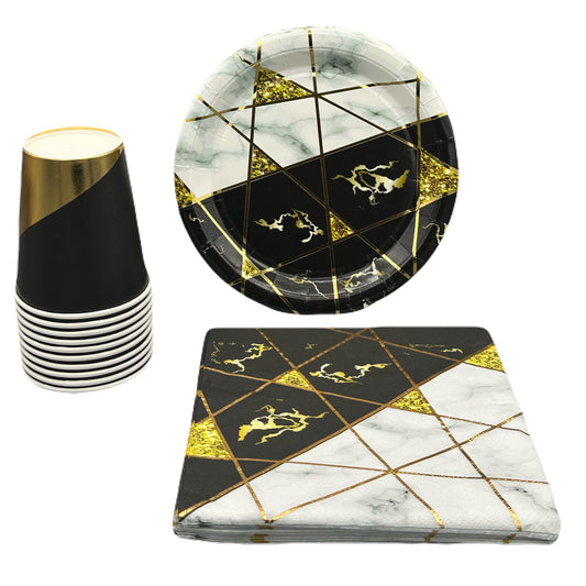 Kit Marbre II Noir/Blanc/Gold (10pcs)