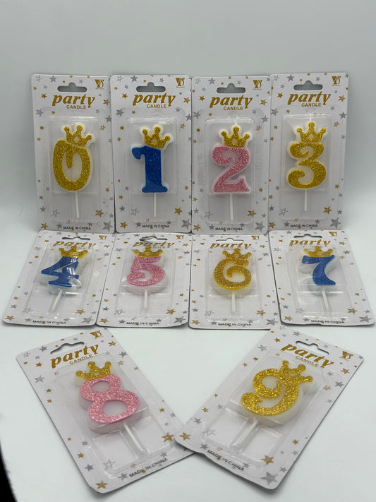 Bougies d'Anniversaire Chiffre Couronne