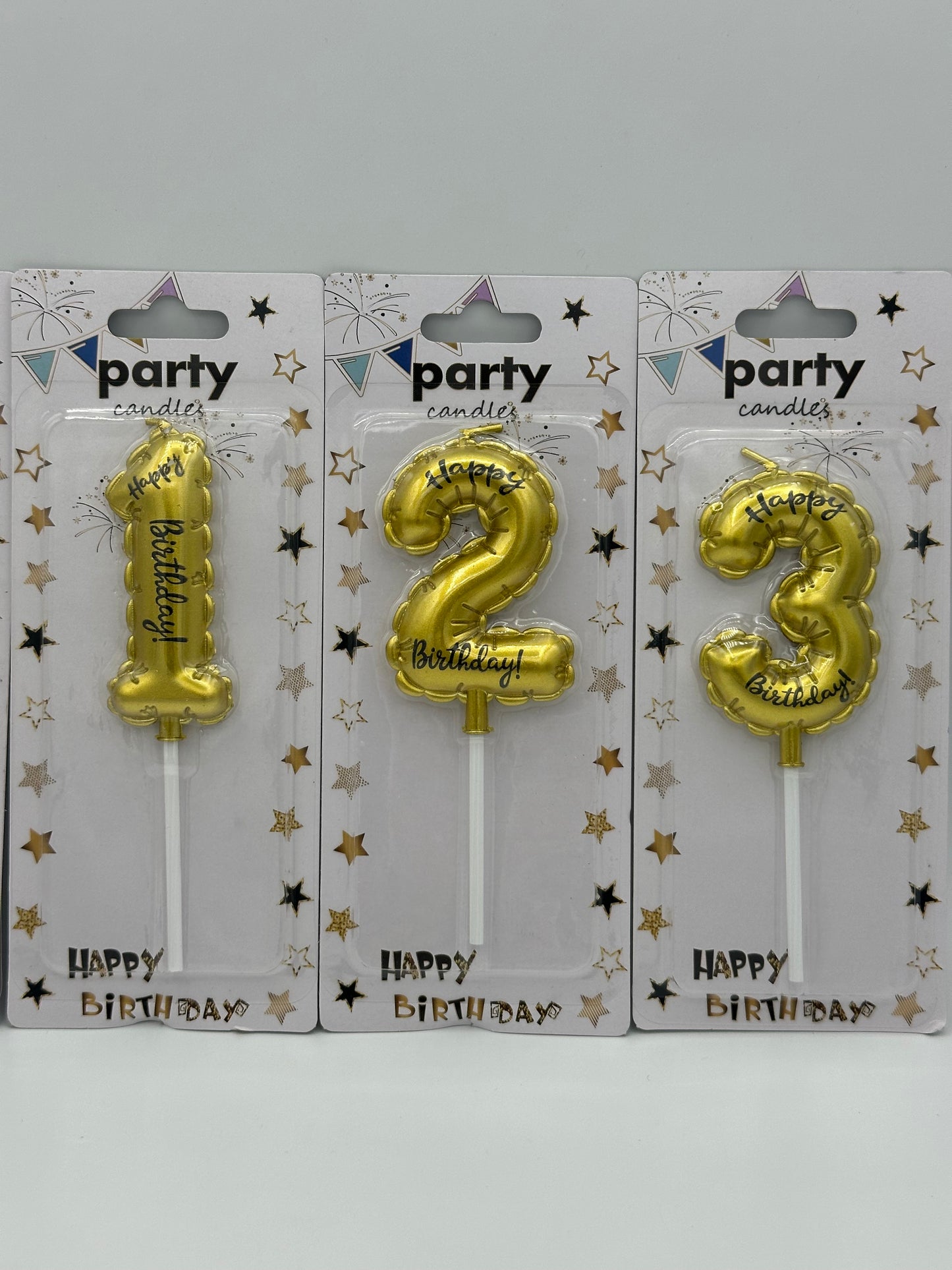 Bougies d'Anniversaire Chiffres Doré