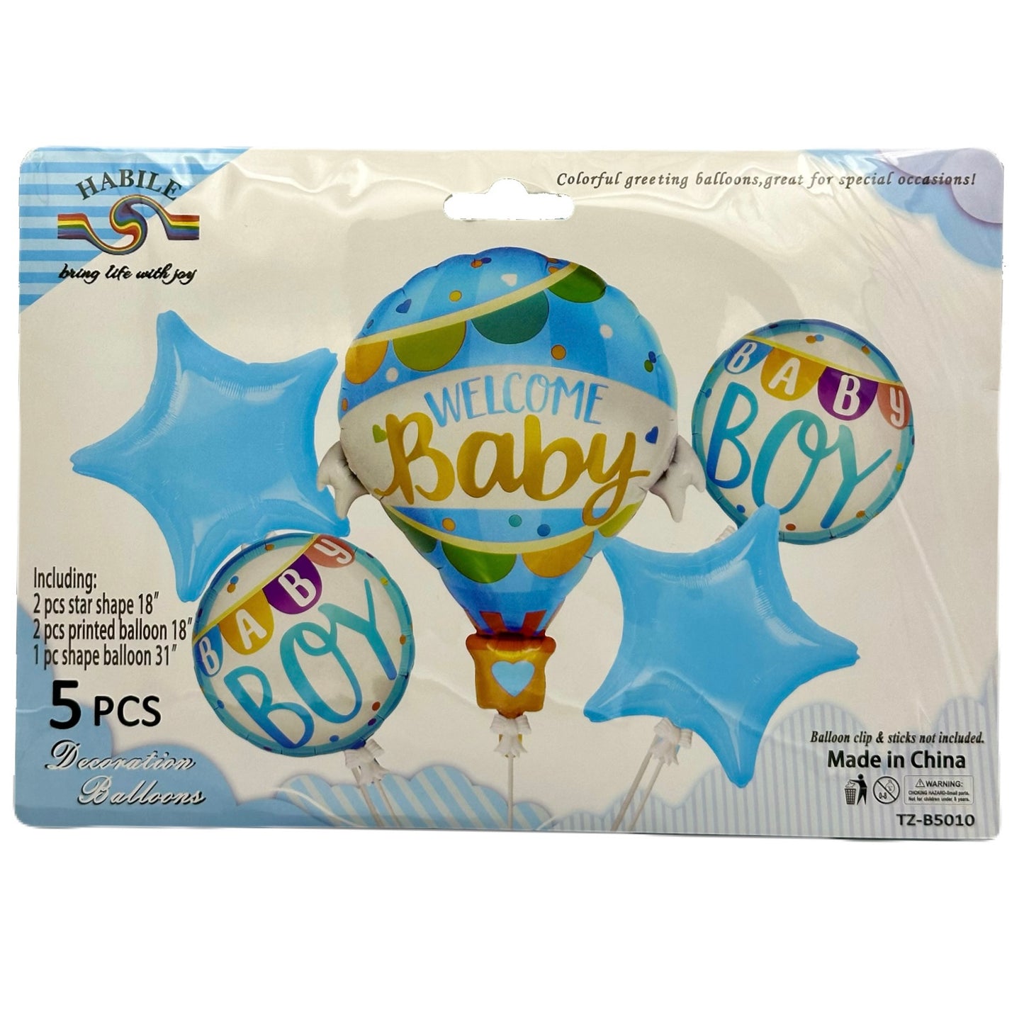 Ballons En Aluminium Pour Nouveau Né(e) 5pcs