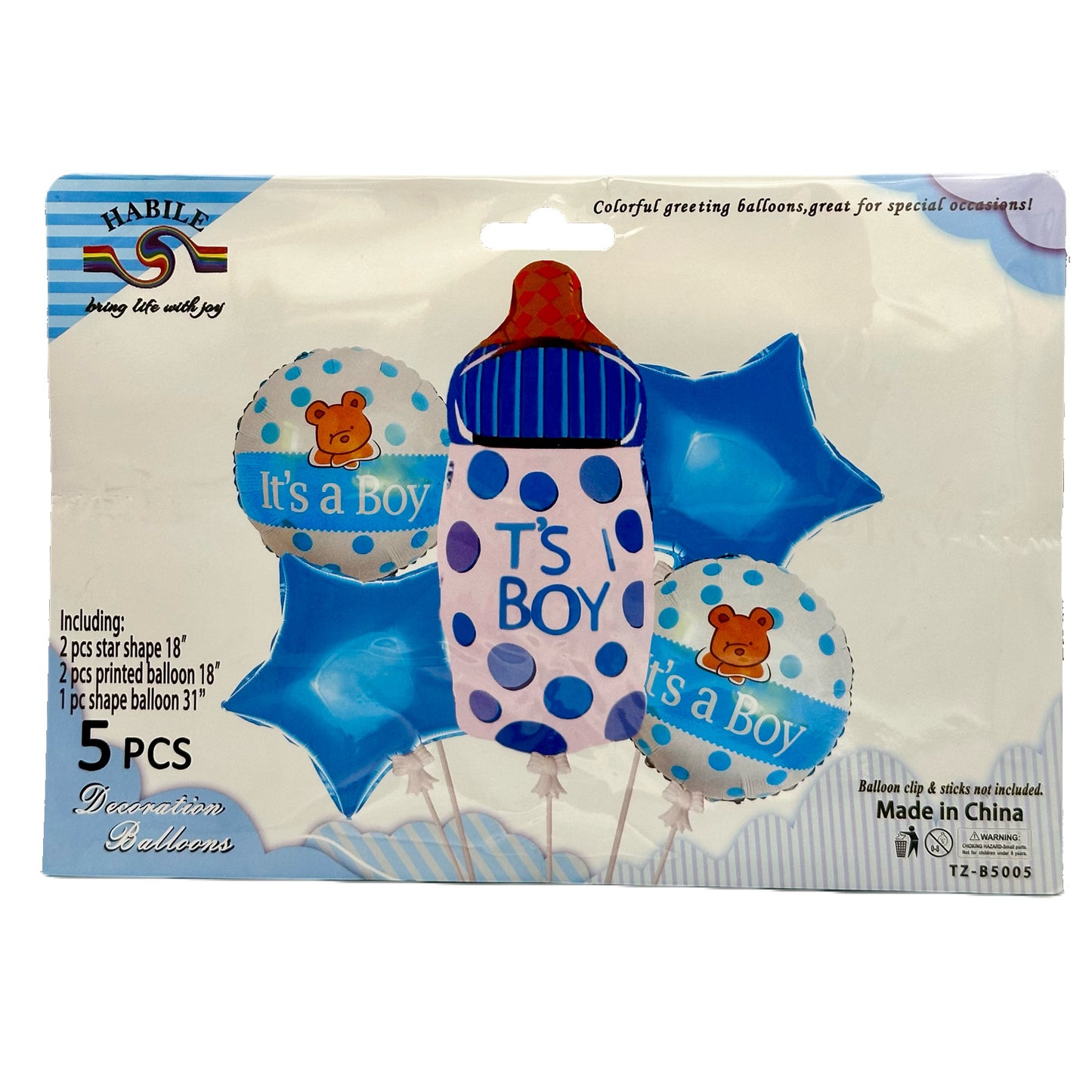 Ballons En Aluminium Pour Nouveau Né(e) 5pcs