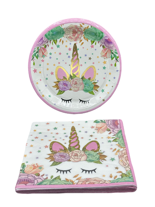 Kit Assiettes et Serviettes Licorne