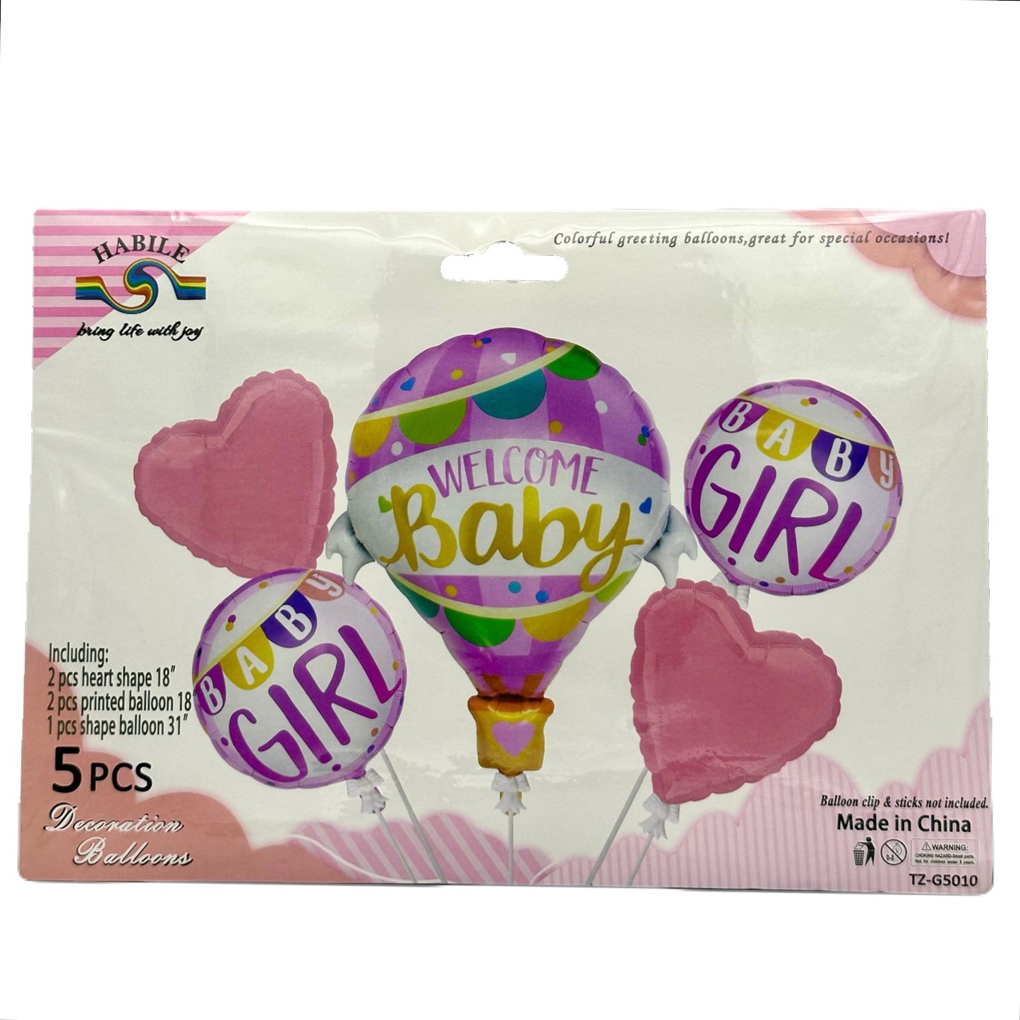 Ballons En Aluminium Pour Nouveau Né(e) 5pcs