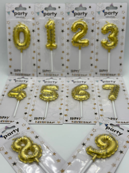 Bougies d'Anniversaire Chiffres Doré