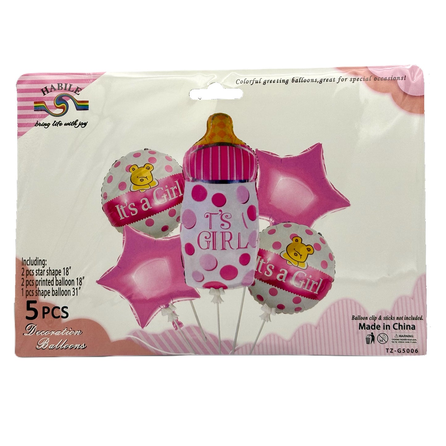 Ballons En Aluminium Pour Nouveau Né(e) 5pcs