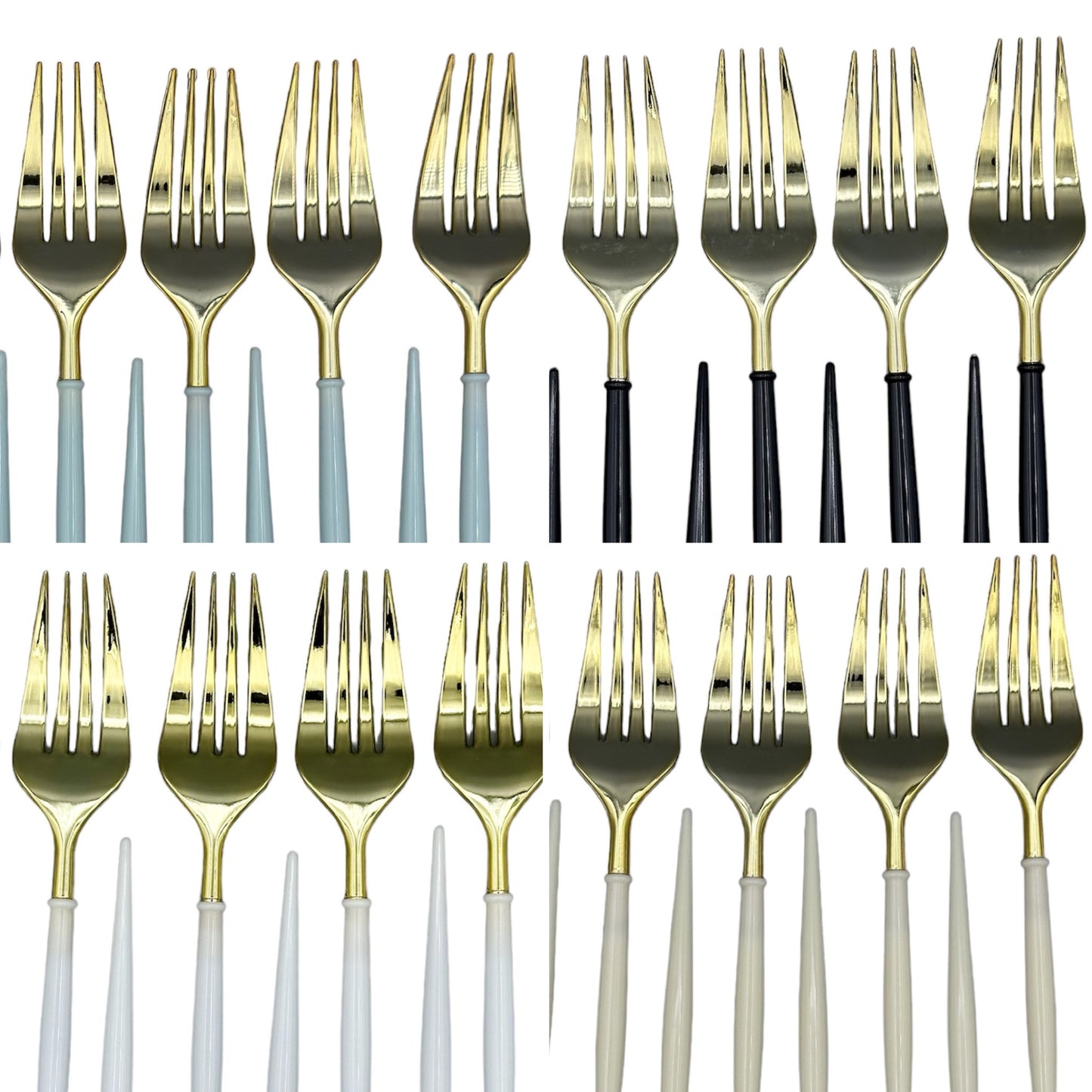 Fourchettes dorés/couleurs 12pcs
