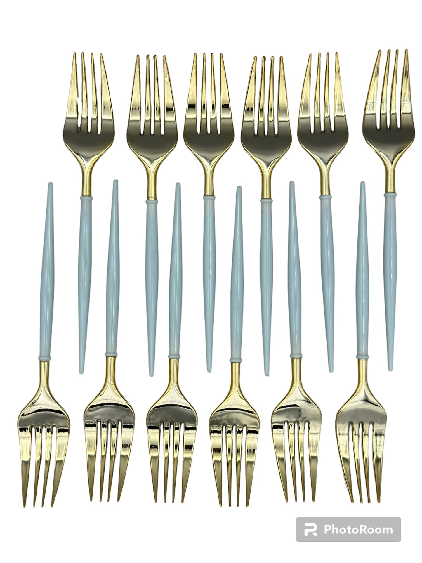 Fourchettes dorés/couleurs 12pcs