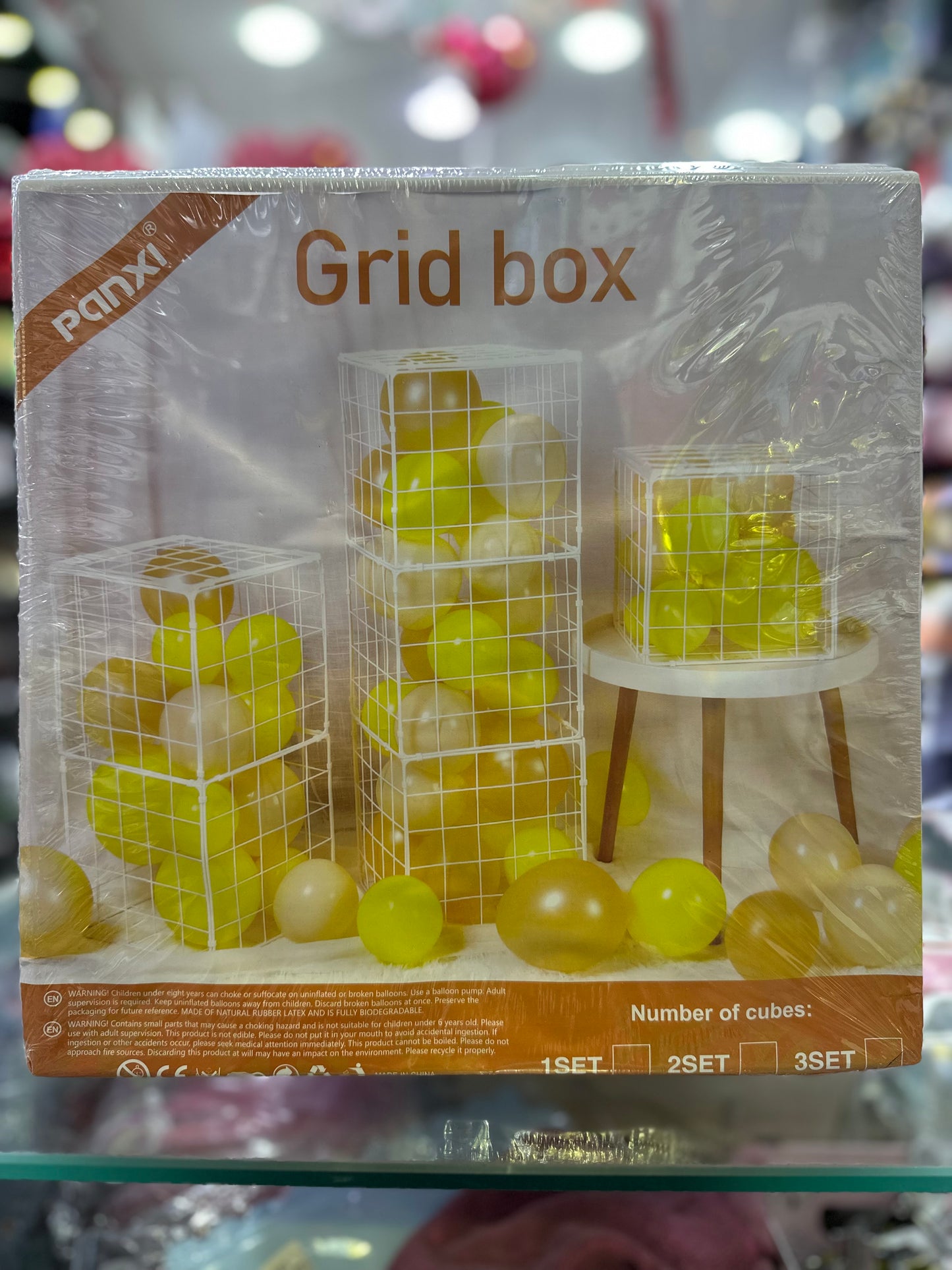 Box à ballons en plastique 3pcs
