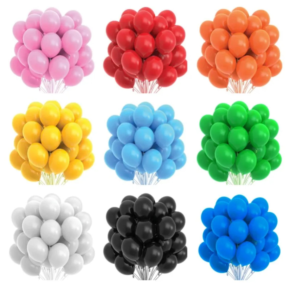 Ballons en Latex Couleur Unie (20 pcs)