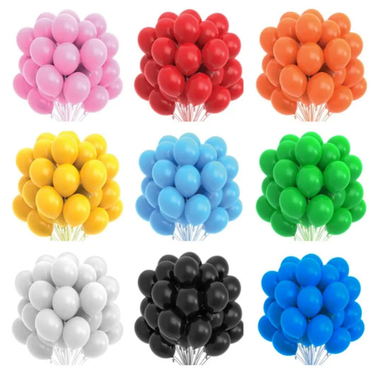 Ballons en Latex Couleur Unie (20 pcs)