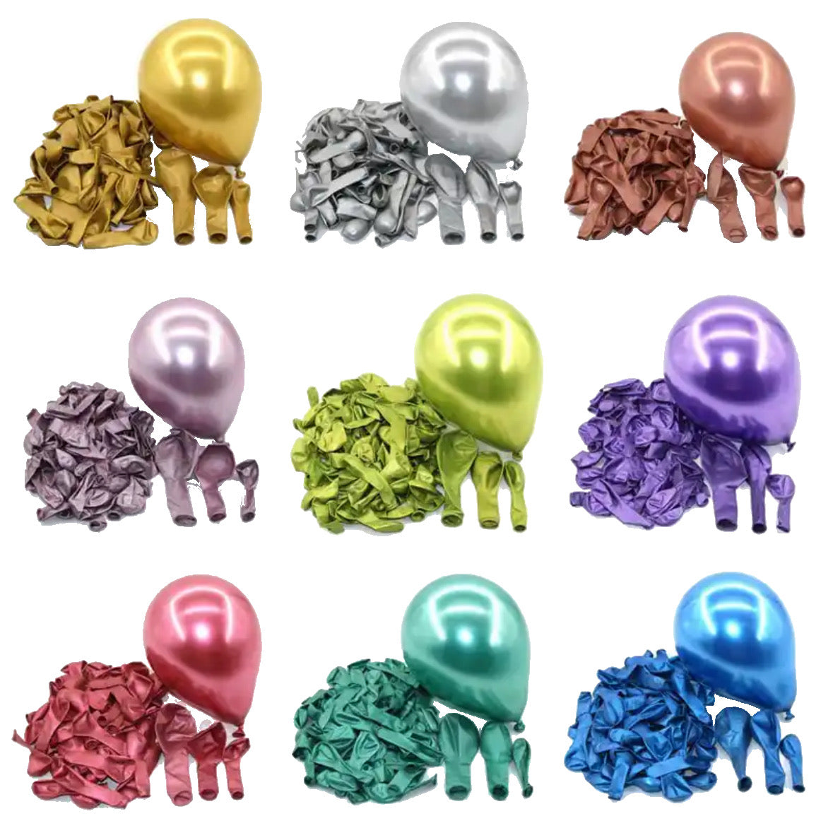 Ballons en Latex Chromé 12° (20pcs/50pcs)