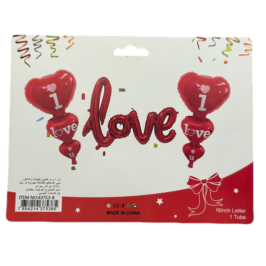 Ballons LOVE + 2 * Coeur